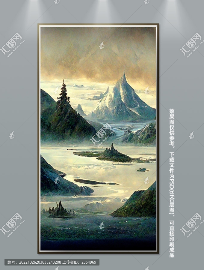 圣山雪山大山風(fēng)景背靠大山掛畫