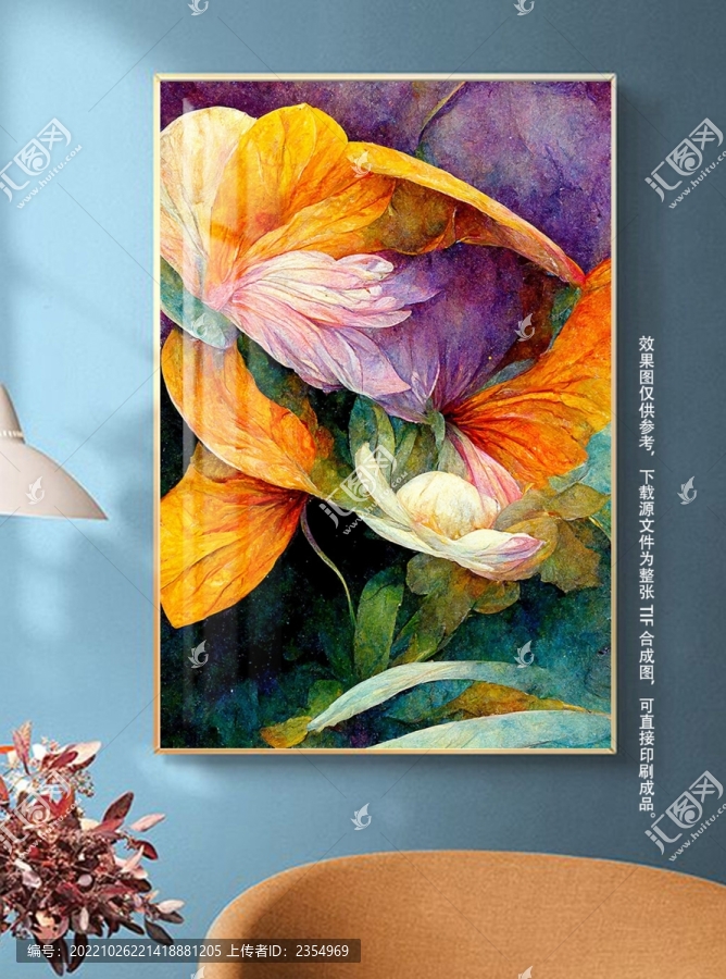 歐式手繪花現(xiàn)代北歐裝飾畫(huà)6