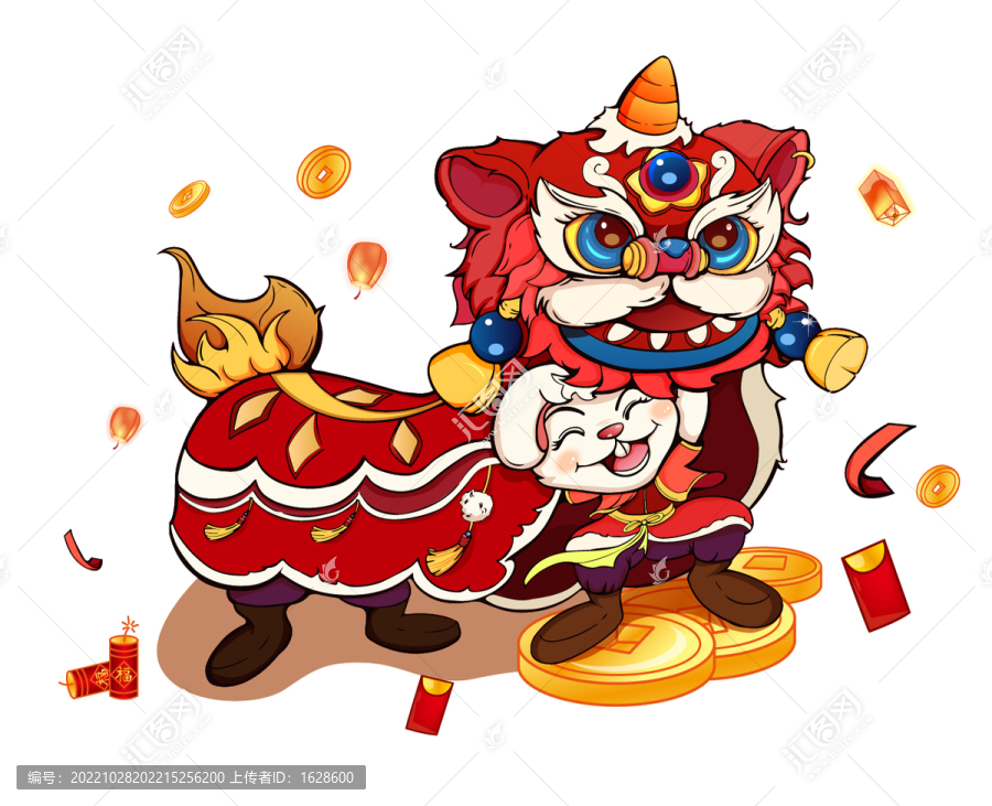 兔子兔年舞獅