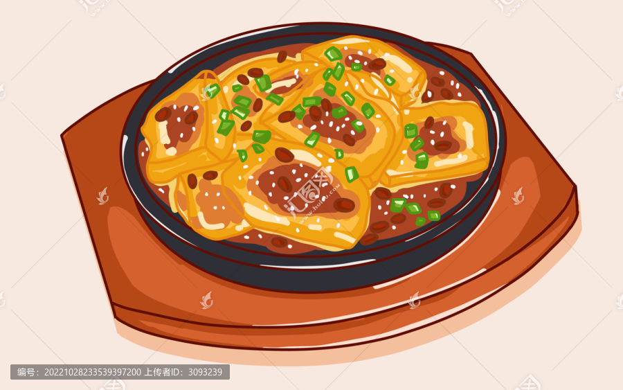 鐵板豆腐插畫
