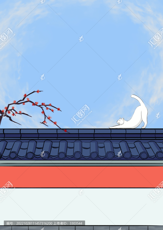 院墻上的貓