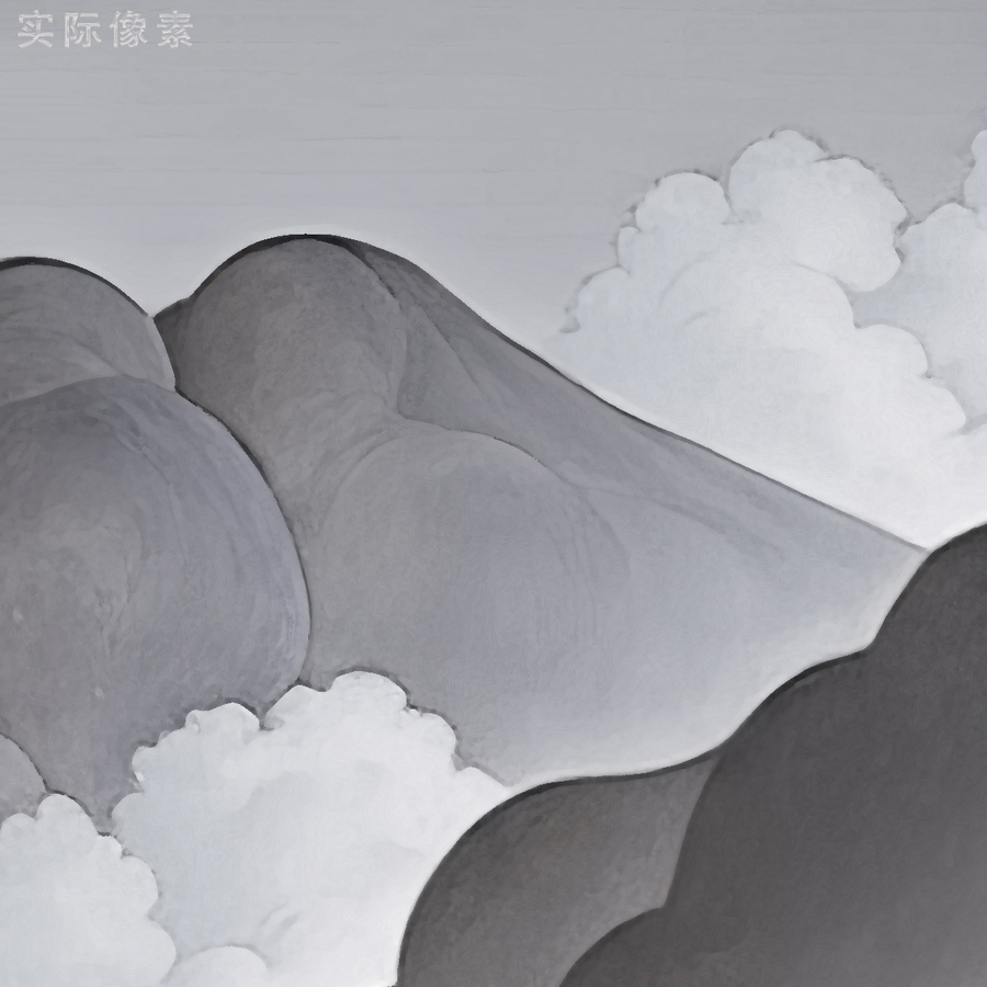 黑白灰山峰裝飾畫