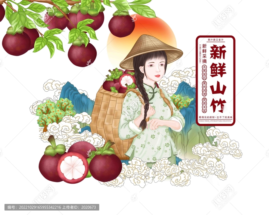 山竹包裝插畫設(shè)計