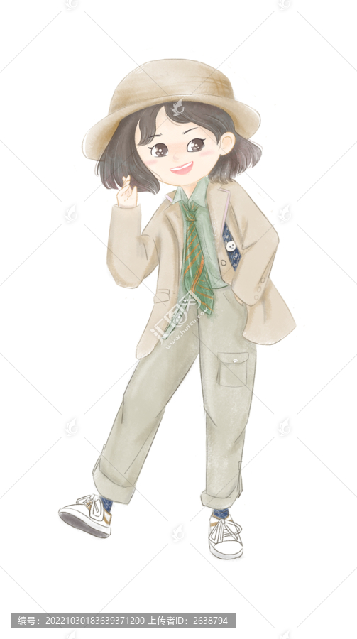 手繪卡通女孩