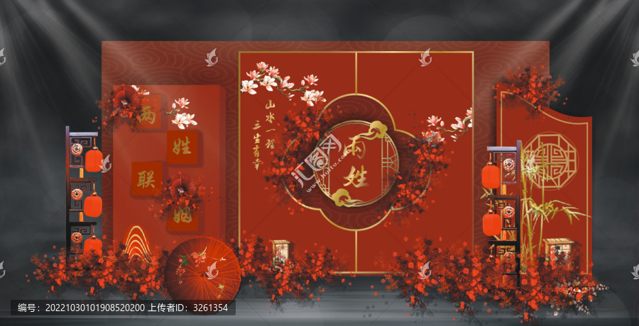 中式紅色迎賓區(qū)