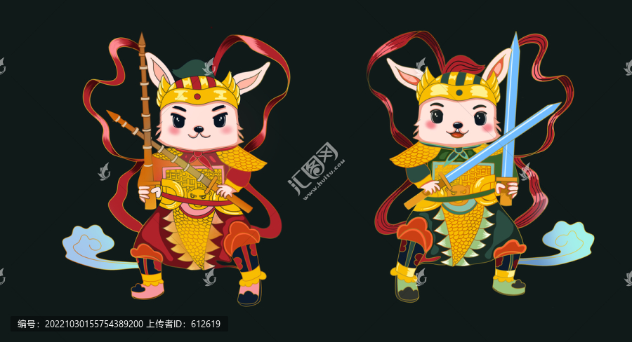 兔子門神