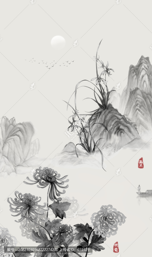 秋菊蘭花