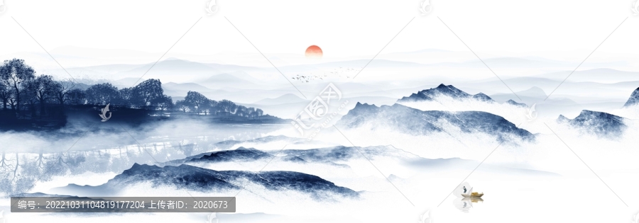 新中式水墨山水畫