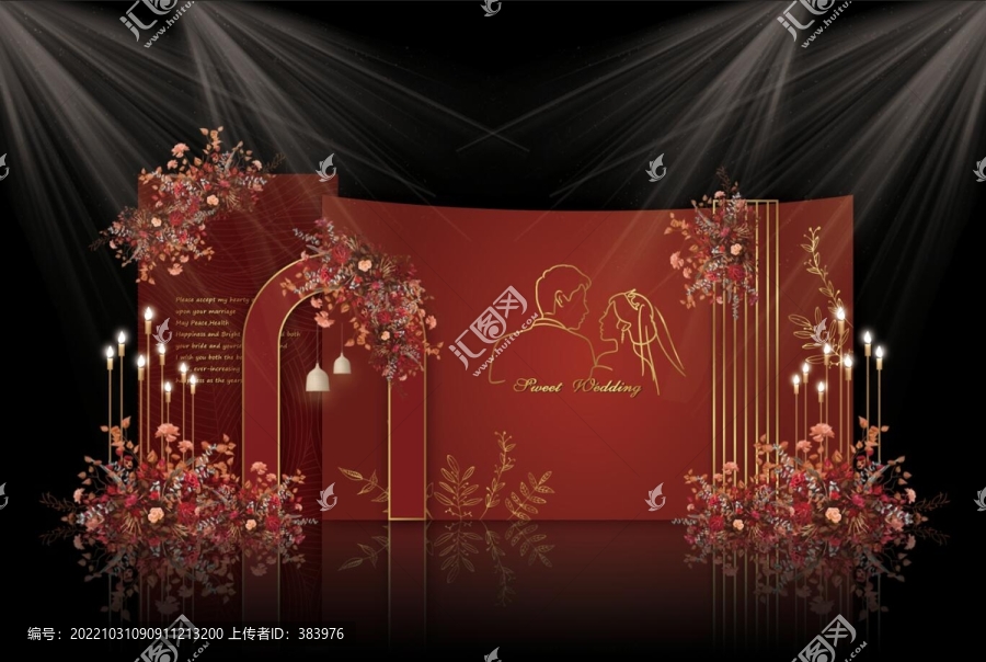 紅色婚禮背景