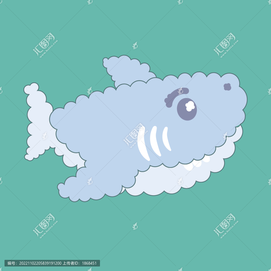 卡通棉花糖鯊魚