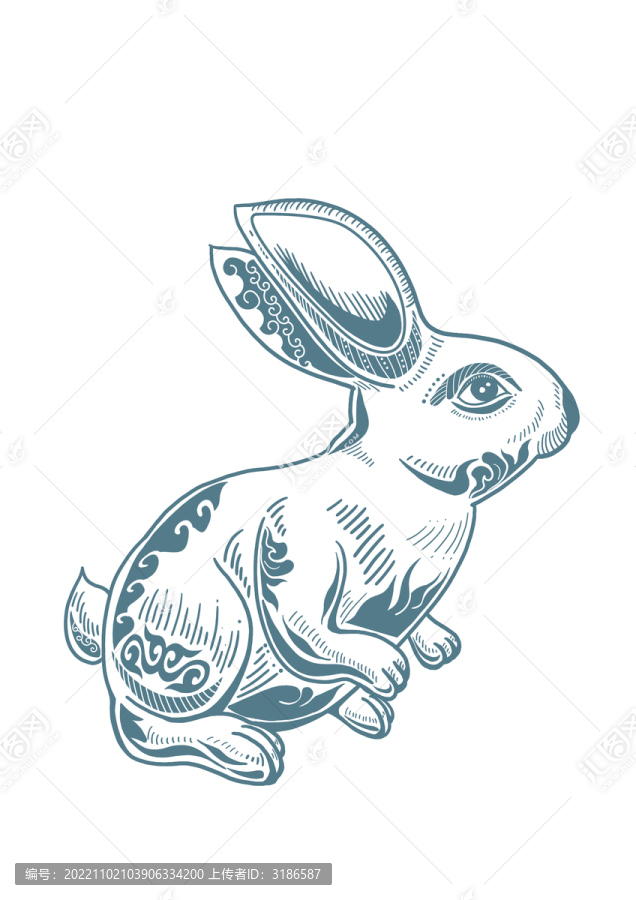 裝飾兔線(xiàn)稿