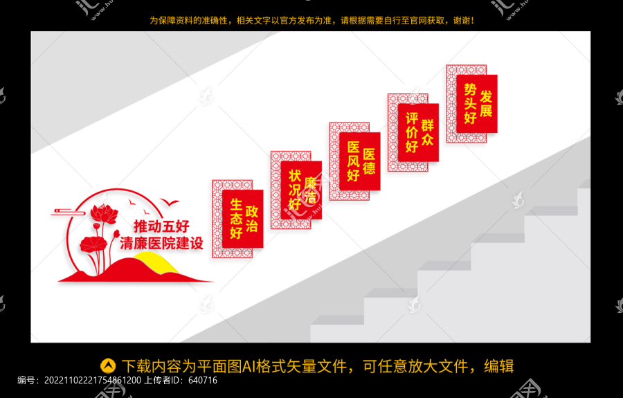 廉潔行醫(yī)樓梯文化墻