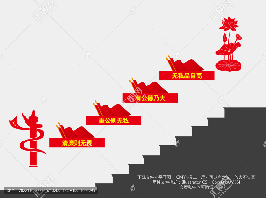 清廉樓梯文化墻