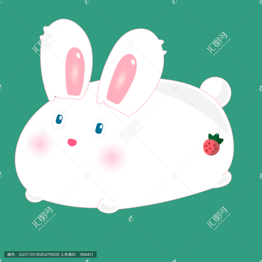 卡通胖成一團兔子