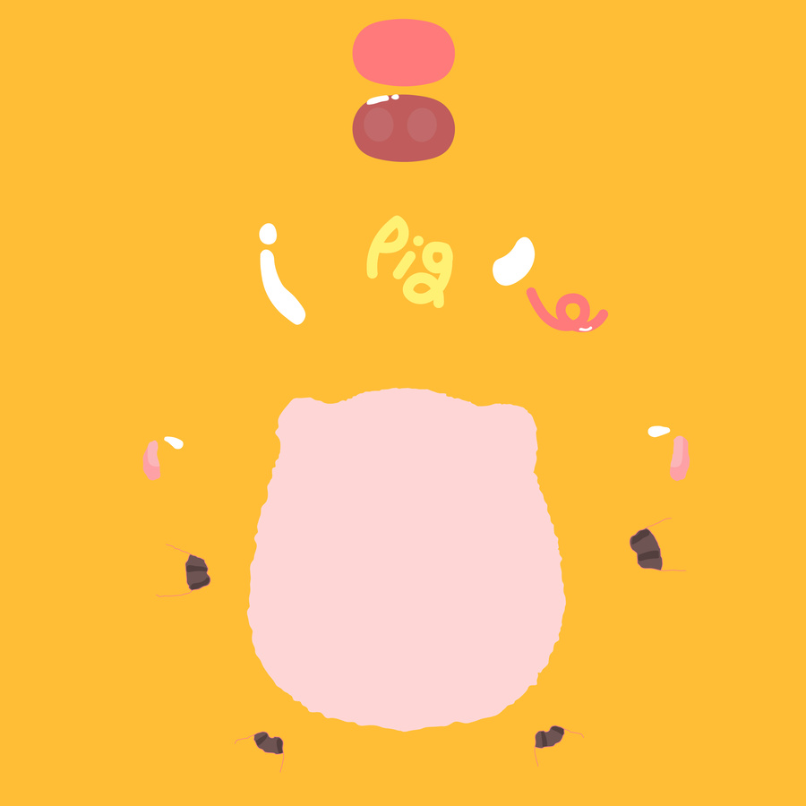 卡通粉嫩小豬