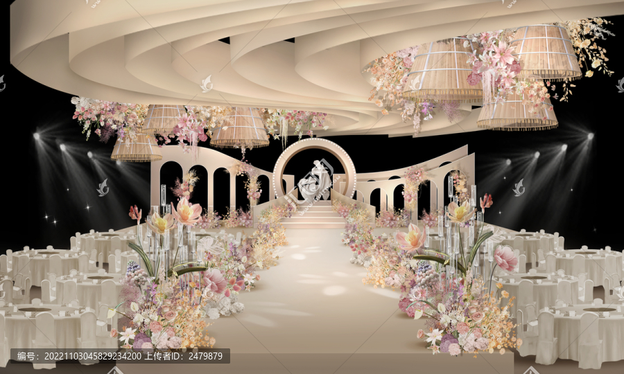 香檳色花園婚禮效果圖