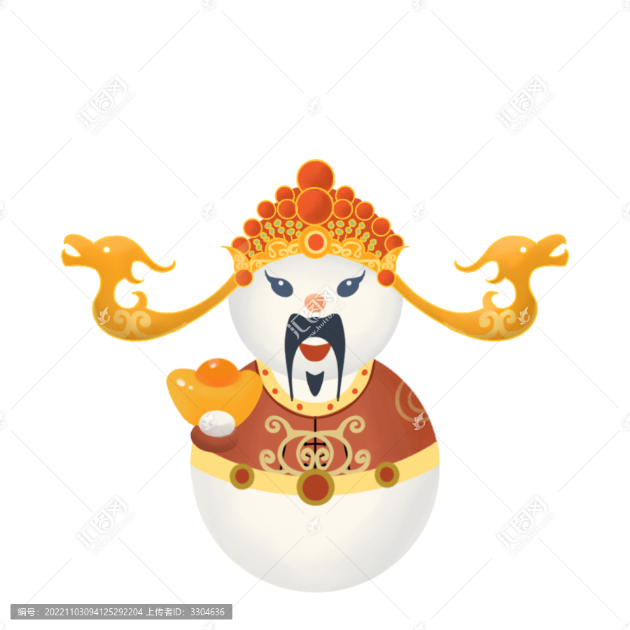 財神雪人中國元素