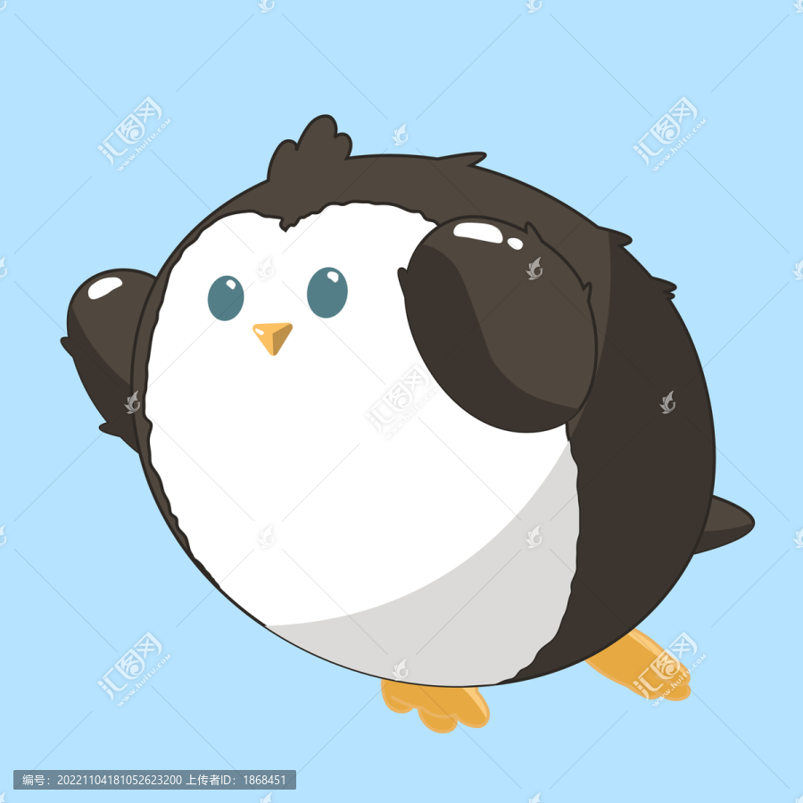 卡通飛天企鵝