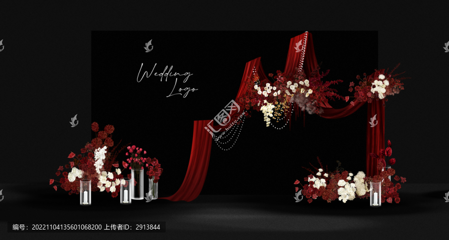 紅黑簡(jiǎn)約婚禮婚禮效果圖