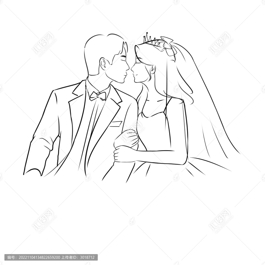 婚禮照線稿情侶