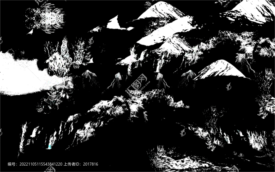簡約中式黑白山水