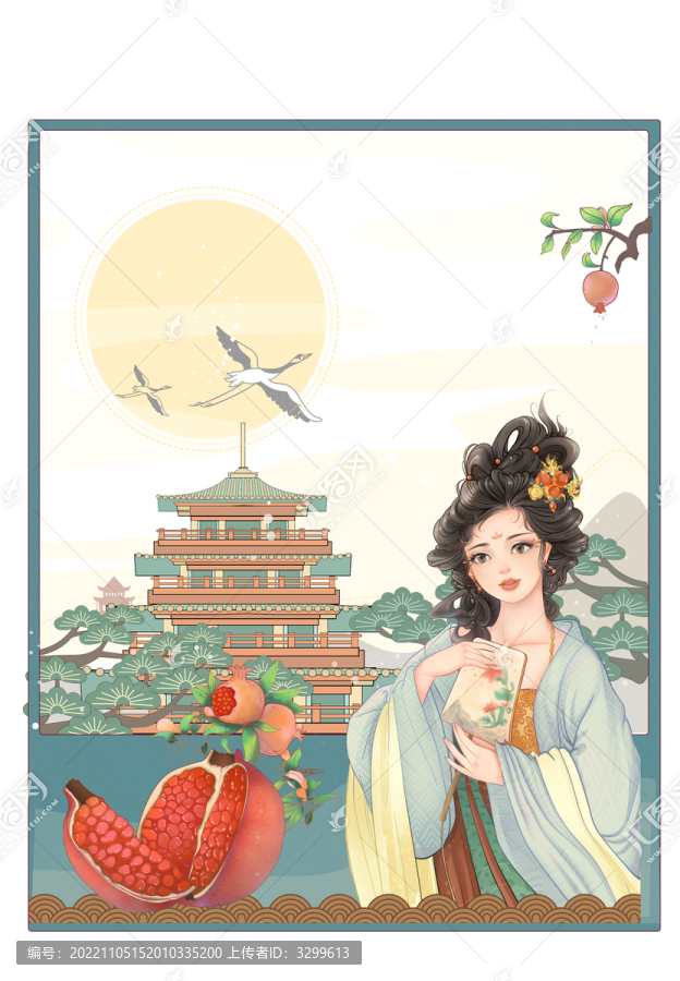 古風(fēng)侍女賞景