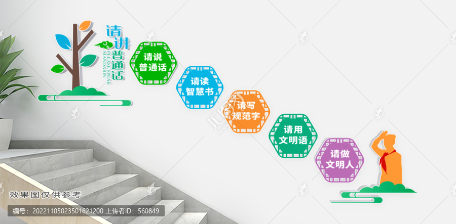 校園請講普通話樓梯文化墻