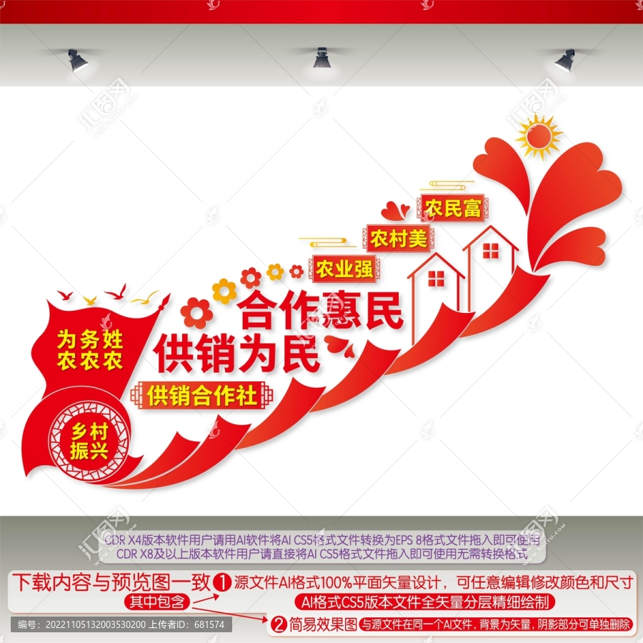 供銷合作社樓梯間文化墻