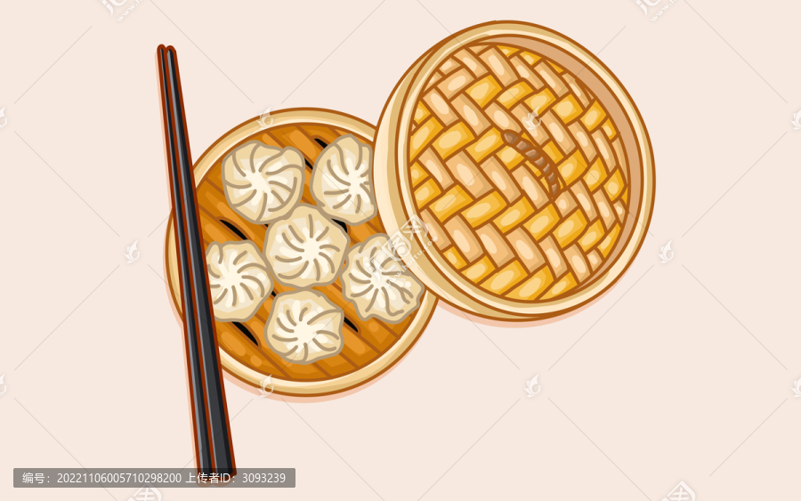 美味包子插畫