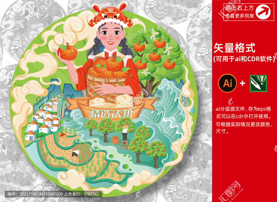 采摘沃柑的農(nóng)家女孩