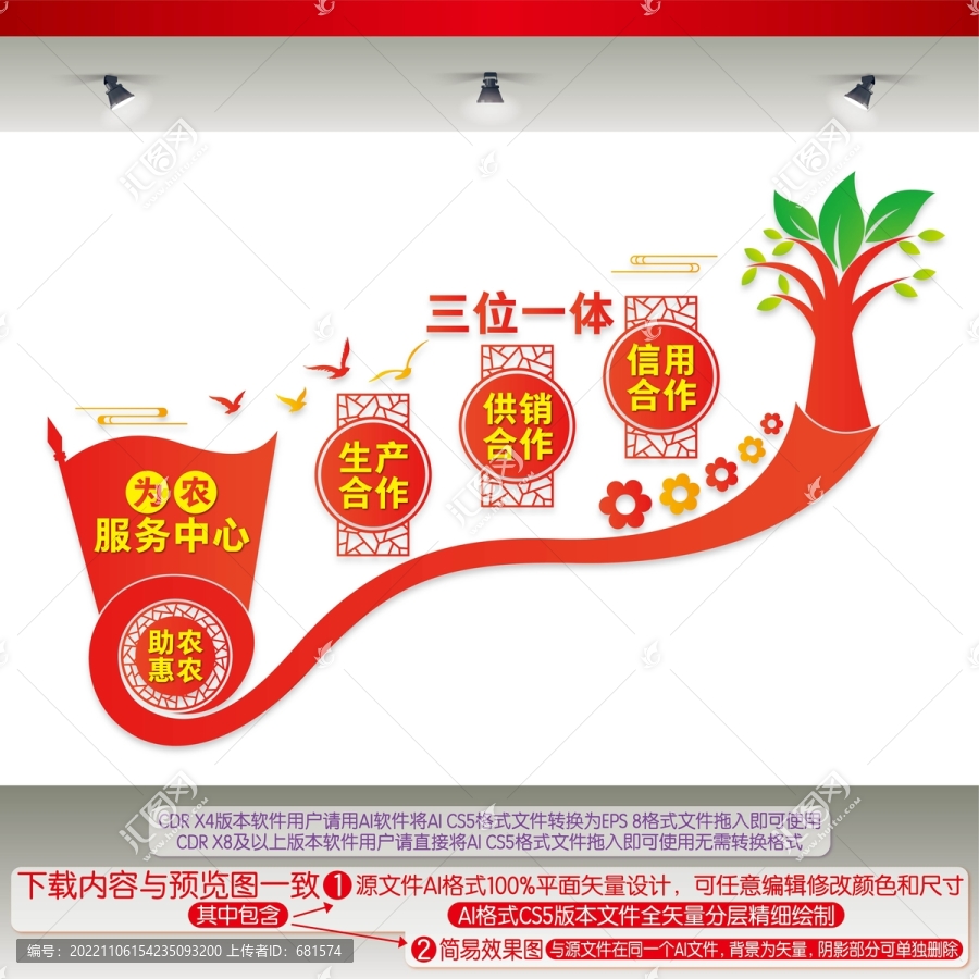 為農(nóng)服務中心樓梯間文化墻