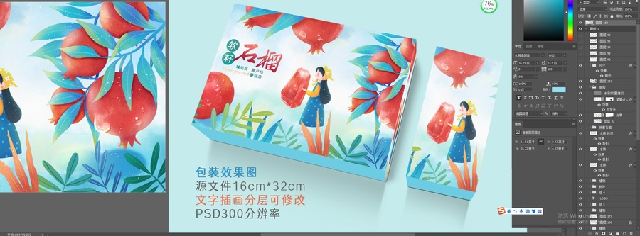 石榴插畫包裝設(shè)計(jì)