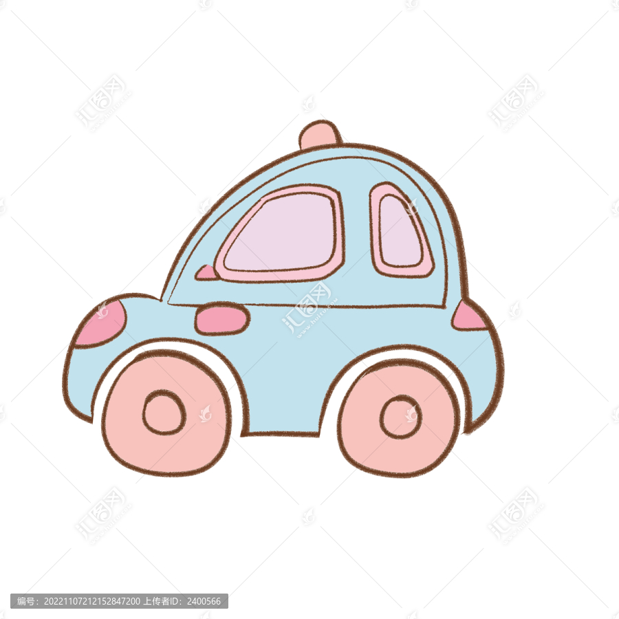 卡通汽車手繪裝飾畫