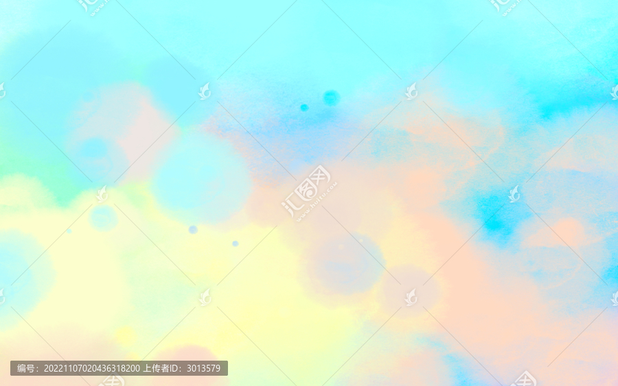 多彩水彩水墨暈染筆刷抽象背景