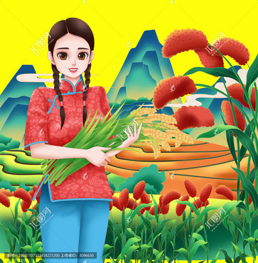 東北五谷雜糧特產(chǎn)包裝插畫