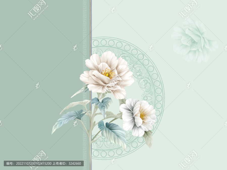 中式牡丹花