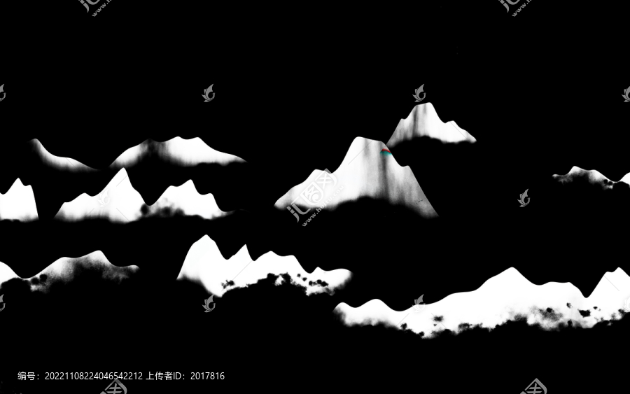 簡約黑白中式山水
