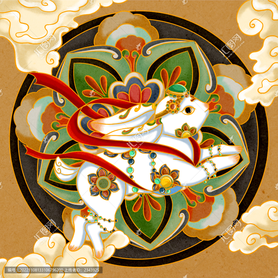 敦煌兔子莫高窟手繪原創(chuàng)