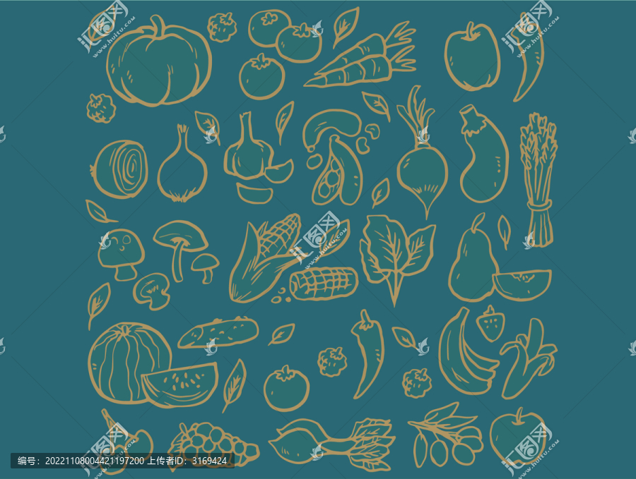 蔬菜矢量剪影