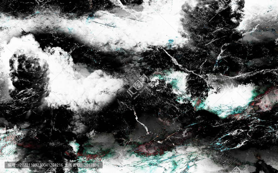 黑白抽象大氣山水
