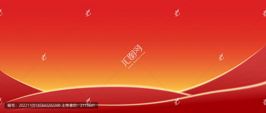 紅色舞臺(tái)展板金邊線條背景