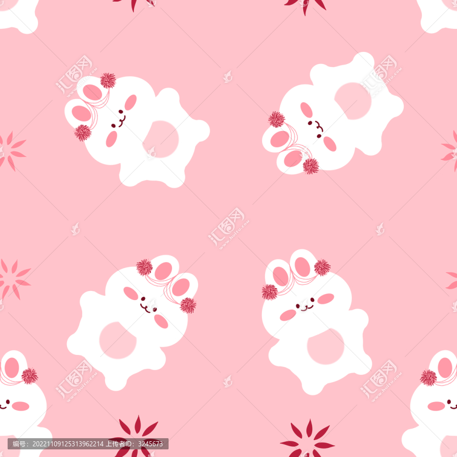 圖案印花設(shè)計兔子花花