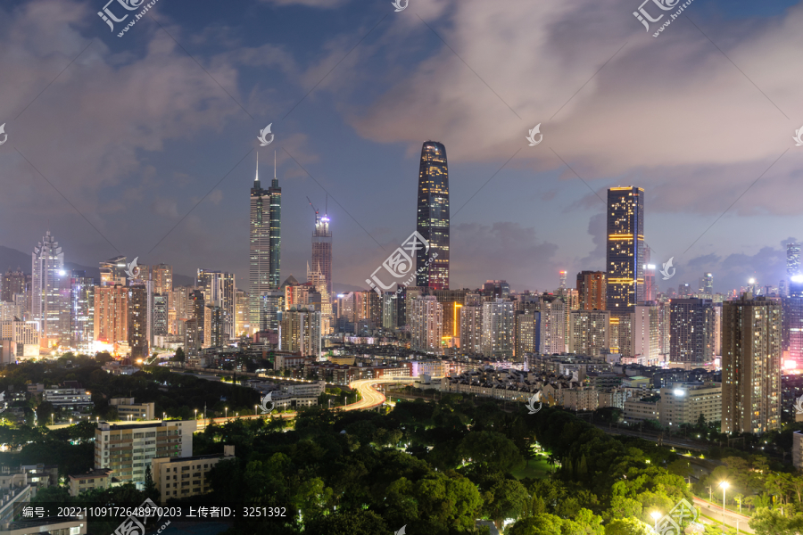 深圳罗湖夜景天际线