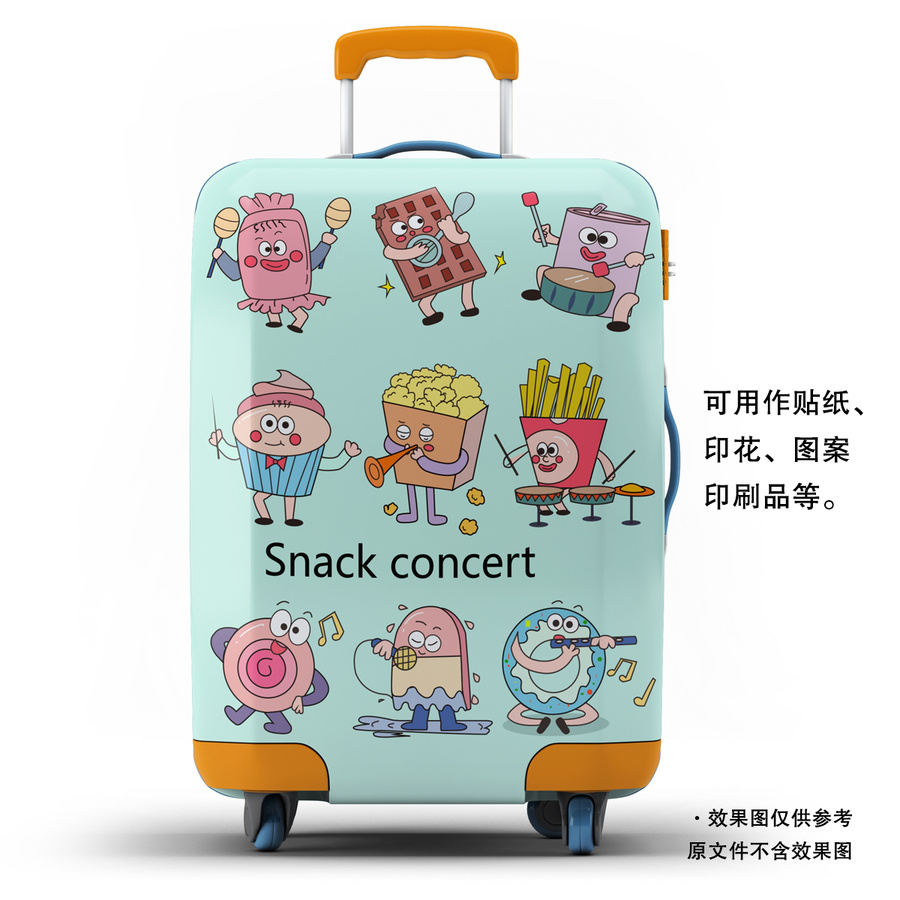 卡通零食音樂會貼紙