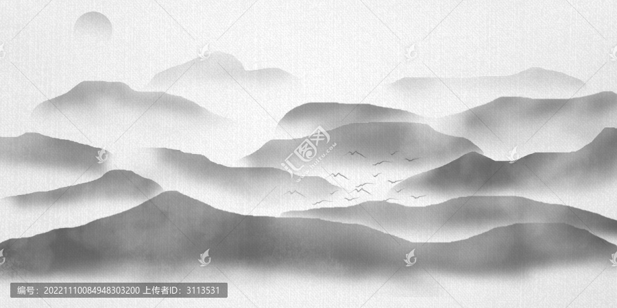 水墨山水墻布