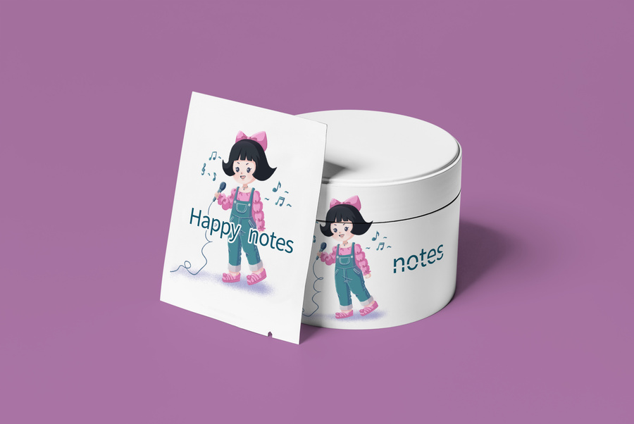快樂的音符愛唱歌的小女孩