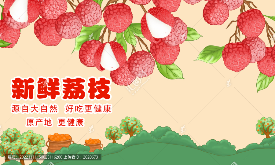 荔枝包裝插畫