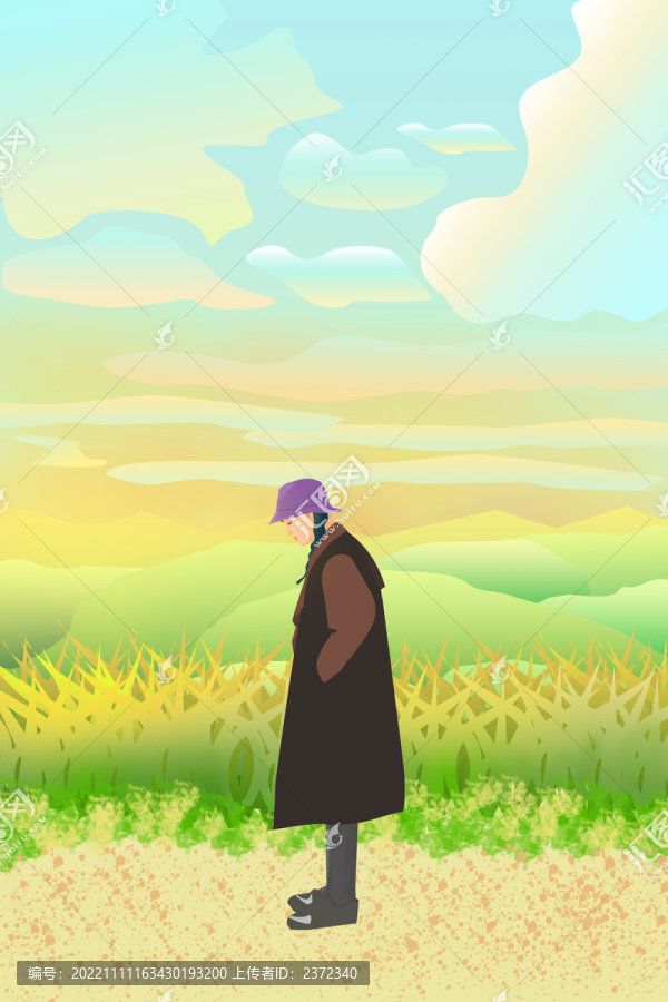 風(fēng)景人物插畫