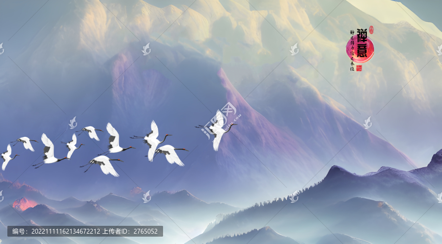 淡雅山仙鶴