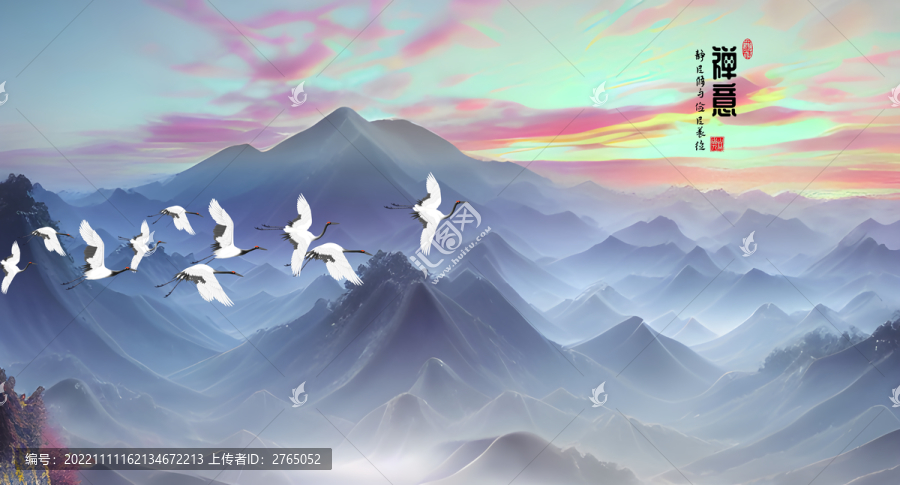 淡雅山鶴